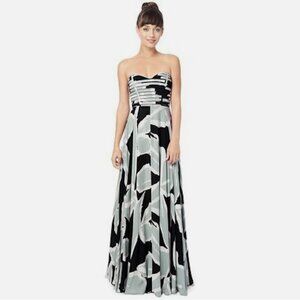Parker Tamara Silk Sweetheart Neck Strapless Floating Maxi Dress